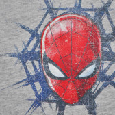 Памучна блуза с щампа на Spiderman, сива Benetton 221372 2