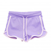 Памучни къси панталони със розови кантове, лилави Benetton 221426 