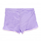 Памучни къси панталони със розови кантове, лилави Benetton 221428 3