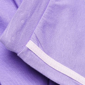 Памучни къси панталони със розови кантове, лилави Benetton 221429 4