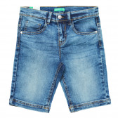 Дънков къс панталон с износен ефект, син Benetton 221442 