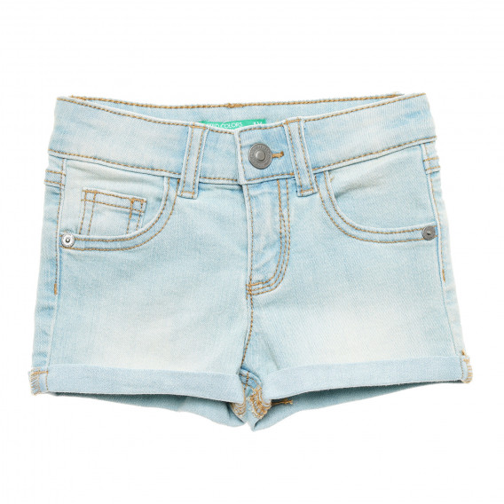 Къси дънкови панталони с подгънати крачоли, светло сини Benetton 221458 