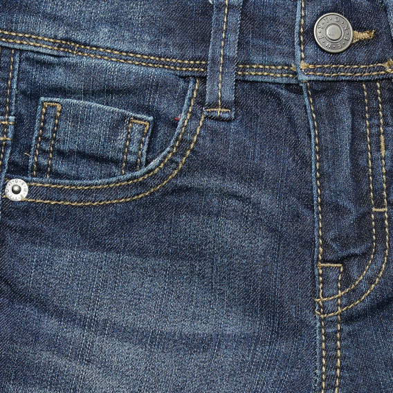 Дънков къс панталон с износен ефект за бебе, син Benetton 221478 2