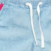 Къс дънков панталон с розов кант, син Benetton 221482 2