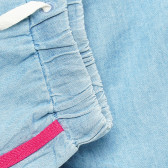 Къс дънков панталон с розов кант, син Benetton 221484 4