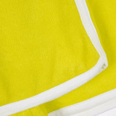 Памучен къс панталон с бели кантове, жълт Benetton 221491 3