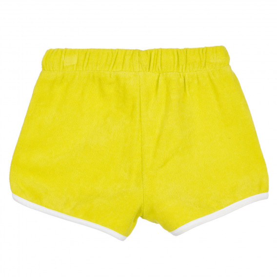Памучен къс панталон с бели кантове, жълт Benetton 221492 4