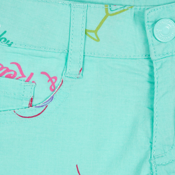 Памучни къси панталони с графичен принт за бебе, светло сини Benetton 221502 2