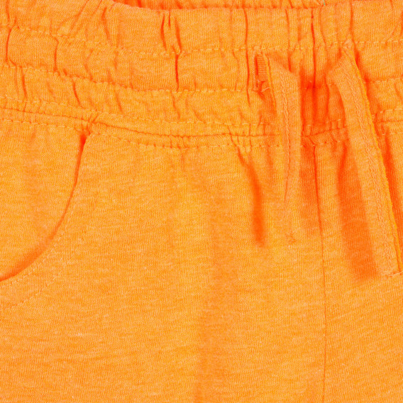 Памучен къс панталон с подгънати крачоли за бебе, оранжев Benetton 221534 2