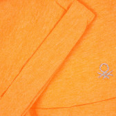 Памучен къс панталон с подгънати крачоли за бебе, оранжев Benetton 221535 3
