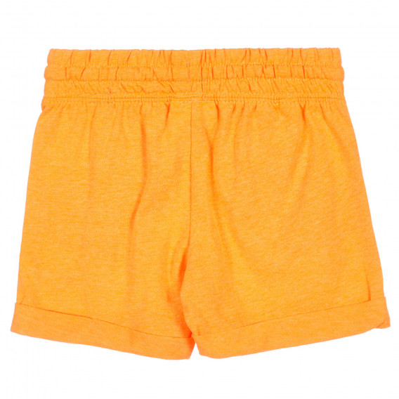 Памучен къс панталон с подгънати крачоли за бебе, оранжев Benetton 221536 4