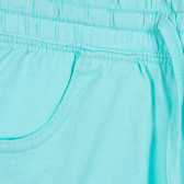 Памучен къс панталон с подгънати крачоли, светло син Benetton 221570 2