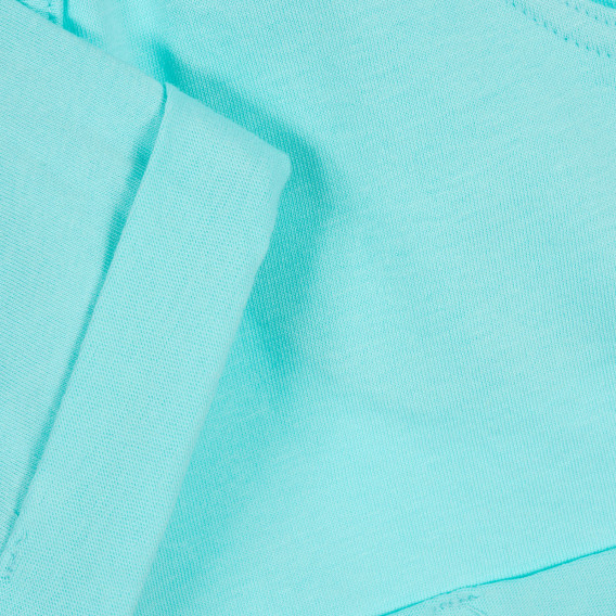 Памучен къс панталон с подгънати крачоли, светло син Benetton 221571 3