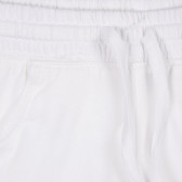 Памучен къс панталон с подгънати крачоли, бял Benetton 221578 2