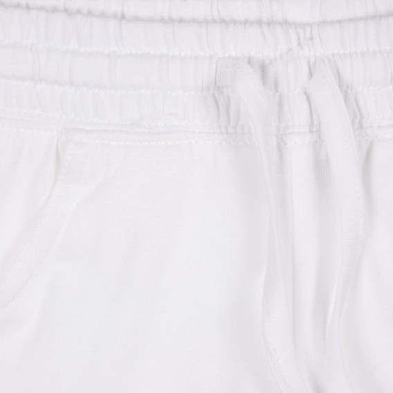 Памучен къс панталон с подгънати крачоли, бял Benetton 221578 2