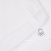 Памучен къс панталон с подгънати крачоли, бял Benetton 221579 3