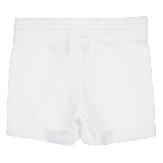 Памучен къс панталон с подгънати крачоли, бял Benetton 221580 4