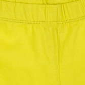 Памучен къс панталон с декоративни кантове, жълт Benetton 221597 2