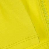 Памучен къс панталон с декоративни кантове, жълт Benetton 221598 3