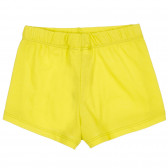 Памучен къс панталон с декоративни кантове, жълт Benetton 221599 4