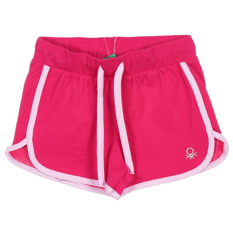 Памучни къси панталони със светло розови кантове  221688