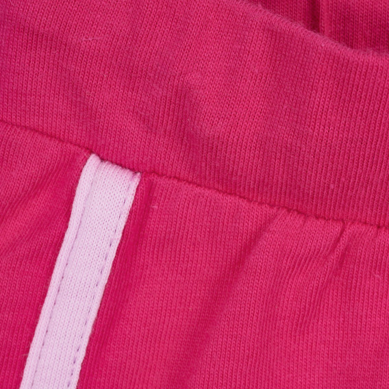 Памучни къси панталони със светло розови кантове Benetton 221689 2