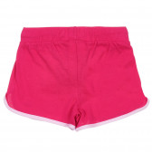 Памучни къси панталони със светло розови кантове Benetton 221691 4