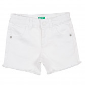 Къси дънкови панталони, бели Benetton 221692 