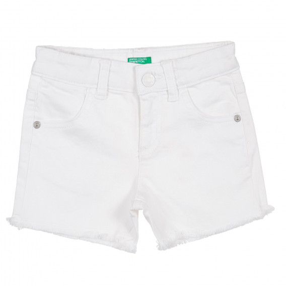 Къси дънкови панталони, бели Benetton 221692 