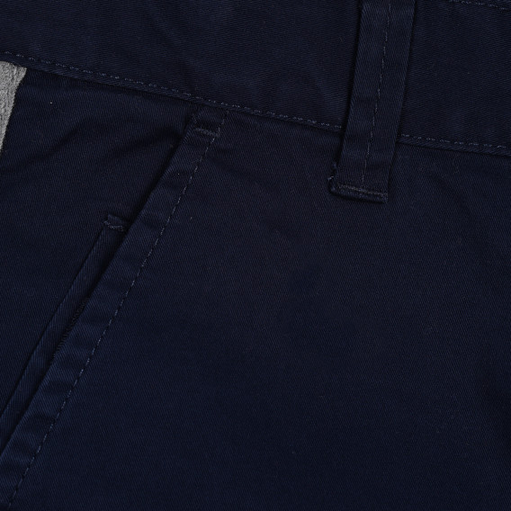 Памучен панталон със сиви кантове, тъмно син Benetton 221810 2