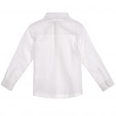 Памучна риза с бродирано лого на бранда, бяла Benetton 221907 3
