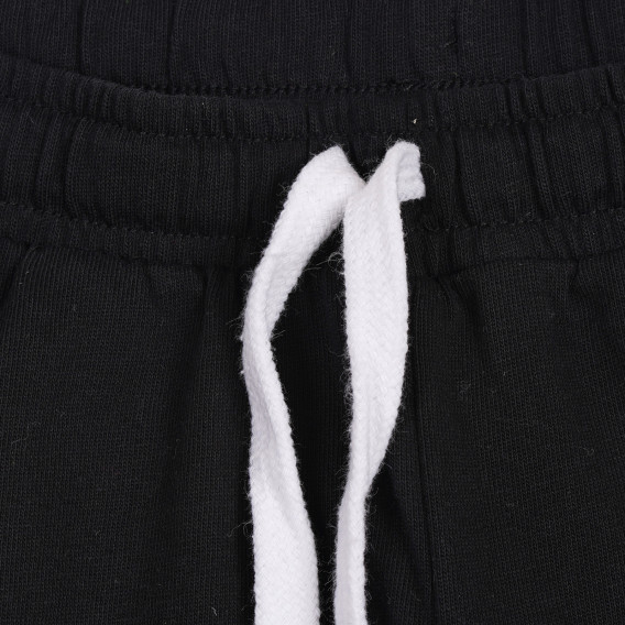 Памучен разкроен панталон 7/8 дължина, черен Benetton 221954 2