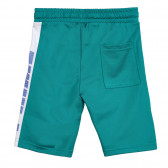 Памучен къс панталон със сини акценти, зелен Benetton 221959 3
