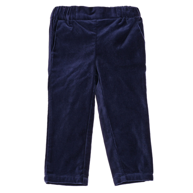 Памучен панталон с ластична талия, син  221969
