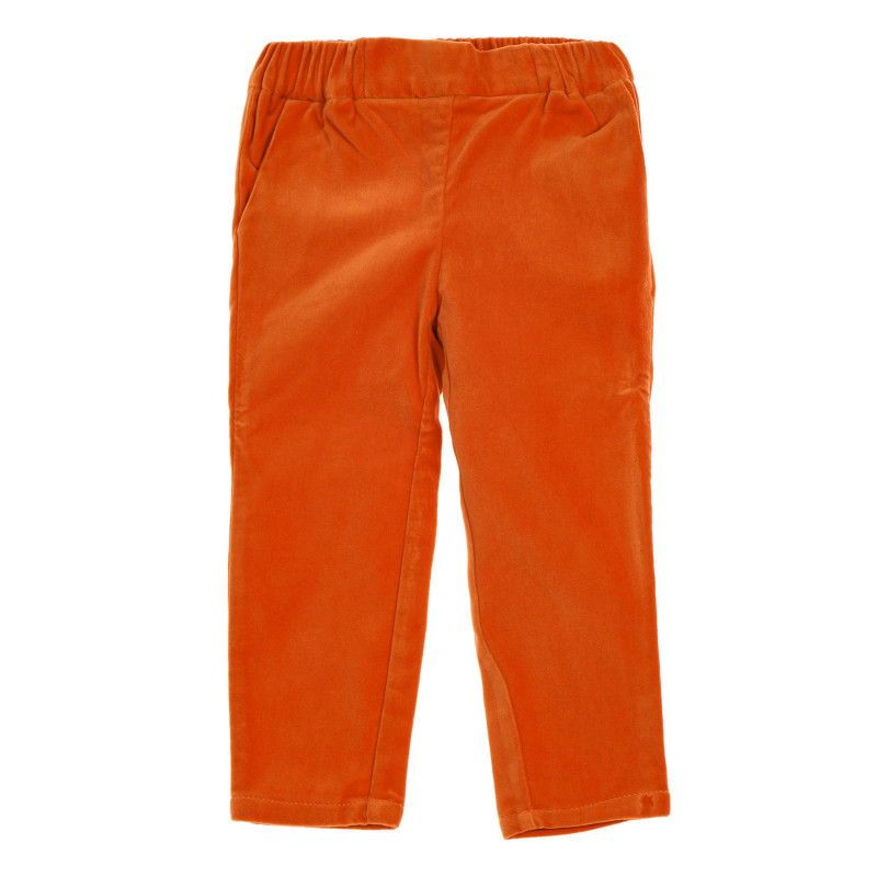 Памучен панталон с ластична талия, оранжев  221981