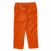 Памучен панталон с ластична талия, оранжев Benetton 221983 3
