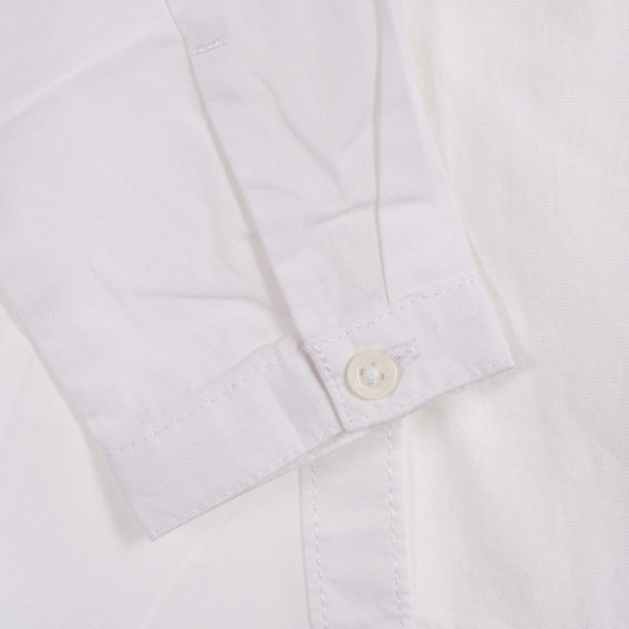 Памучна риза с издължен гръб, бяла Benetton 222003 2