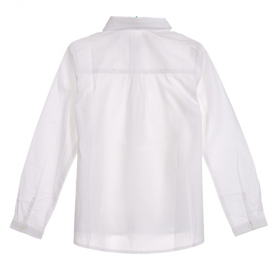 Памучна риза с издължен гръб, бяла Benetton 222004 3