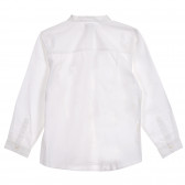 Памучна риза с бие яка, бяла Benetton 222028 3
