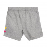 Памучни къси панталони с цветно лого на бранда, сиви Benetton 222037 3
