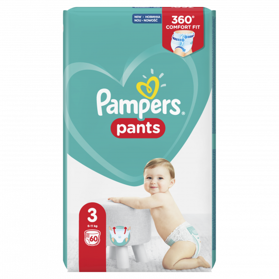 Пелени-гащи № 3, 60 бр, модел  Pants Pampers 222051 