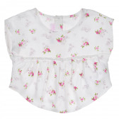 Тениска с флорален принт за бебе за момиче бяла Chicco 222073 