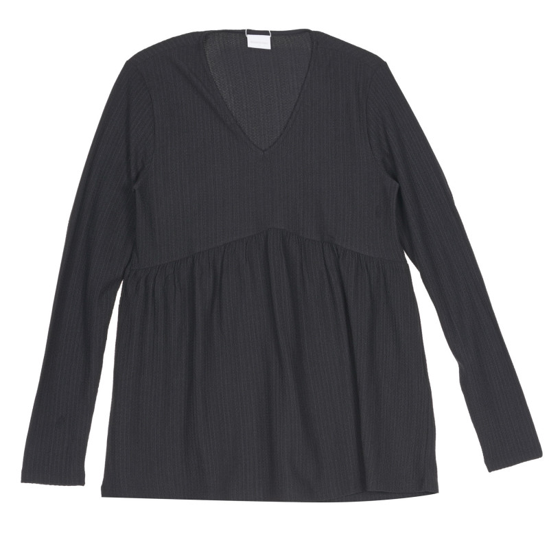 Разкроена блуза с дълъг ръкав за бременни, черна  222196