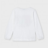 Памучен комплект блуза и лента за глава в бяло и червено Mayoral 222478 2