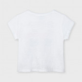 Памучна тениска с възел в долния край, бяла Mayoral 222514 2