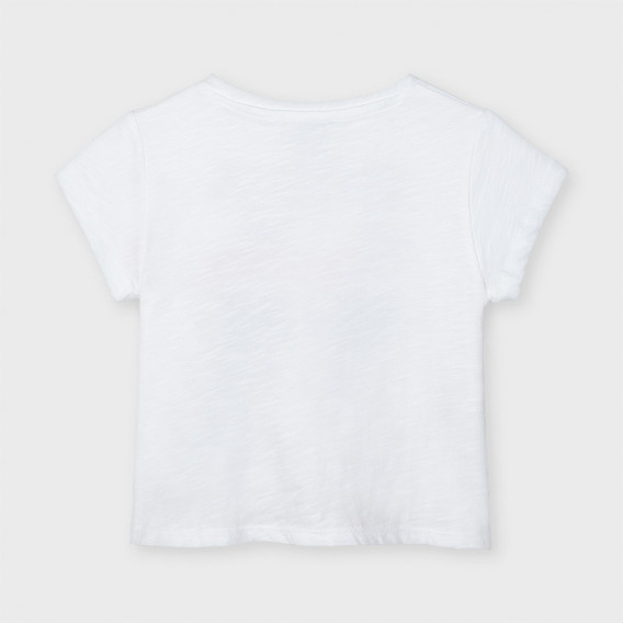 Памучна тениска с възел в долния край, бяла Mayoral 222514 2