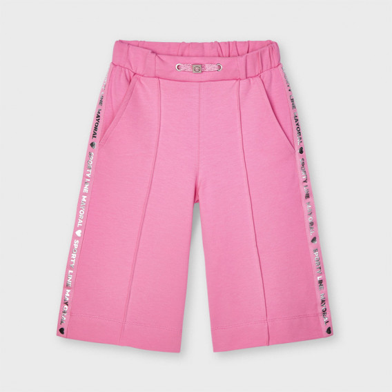 Памучен панталон с широки крачоли, розов Mayoral 222546 