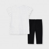 Памучен комплект тениска и клин в бяло и черно Mayoral 222553 2