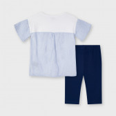 Комплект тениска и клин в бяло и синьо Mayoral 222562 2
