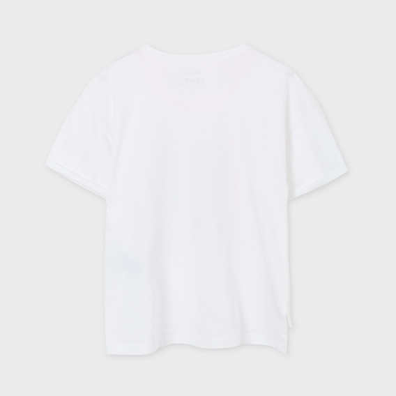 Памучна тениска с брокaтен надпис, бяла Mayoral 222609 2